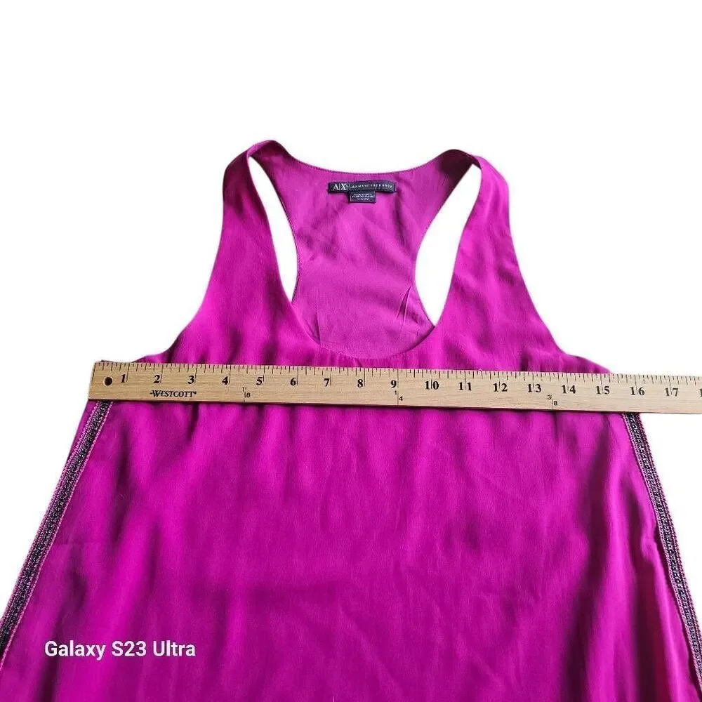 Armani Exchange womens Sz XXS fuschia sleeveless top blouse